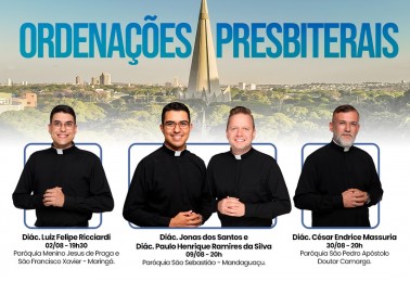 Arquidiocese de Maringá comunica as datas das ordenações presbiterais para 2024
